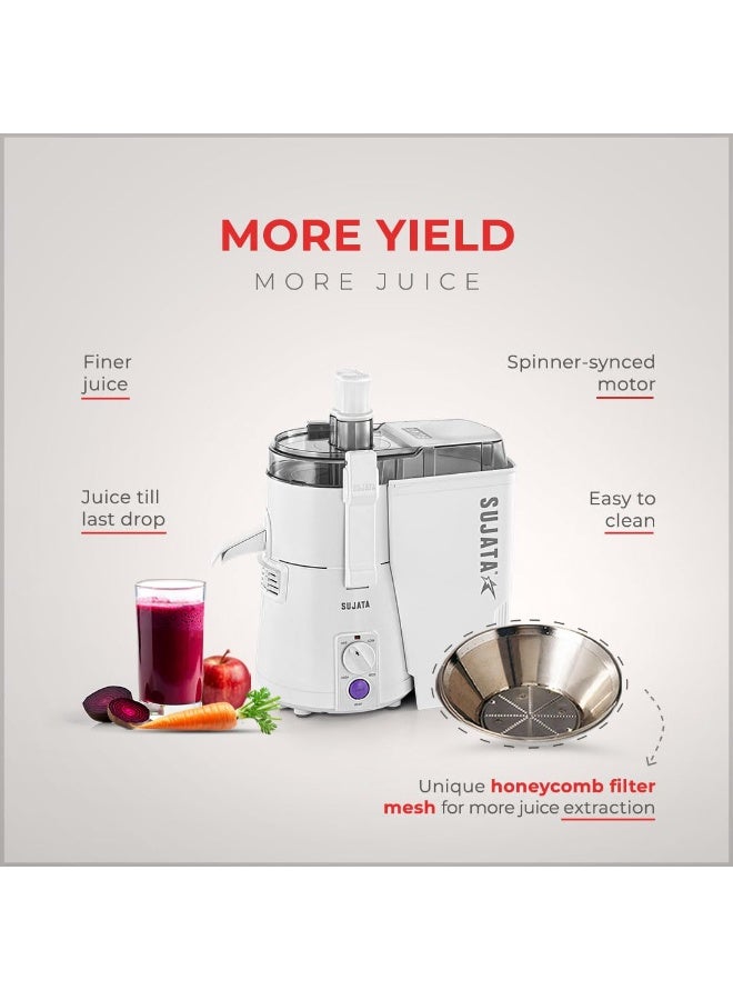 سوجاتا Sujata Powermatic |900 Watts Double Ball Bearing Motor|22000 RPM|Non-Stop 90 Mins Running| Mixer Grinder | White - Image 5